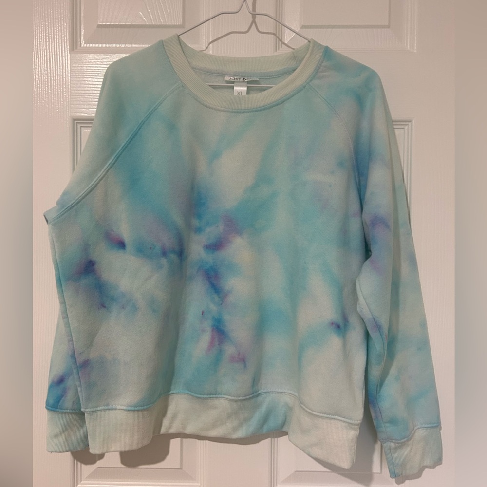 Just Be XL blue ice tie dye sweatshirt